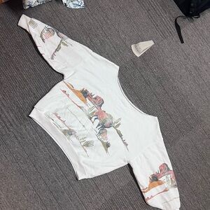 White Cropped Sweatshirt Western